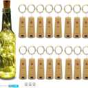 VOOKRY Wine Bottle Lights with Cork, 16 Pack 20LED Fairy Lights Battery Operated Mini Copper Wire Cork Lights for Liquor Bottles DIY Party Wedding Christmas Festival Bar Decoration(Warm White)