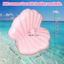 144cm/57in Seashell Pool Float, Thickened Inflatable Giant Shell Beach Float with Pearl Ball for Tanning Bachelorette Party Swimming Pool Party Decor (Pink)