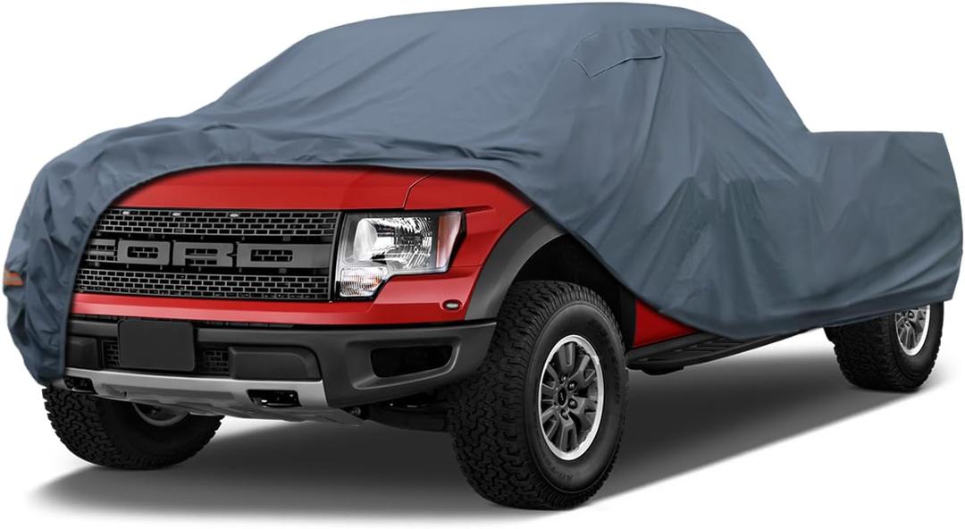 16 Layers Truck Cover Waterproof All Weater, Heavy Duty Outdoor Pickup Truck Cover for Tacoma, Tundra, Titan, F-150, RAM 1500, Silverado 1500, Sierra 1500 etc. Length: Up to 230 inches. (4 Fit Truck Length up to 230 inch, 4 Truck Cover)