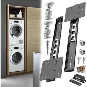 Pocket Door Slide 12inch, 2 PCS Pocket Door Hardware with Soft Close, Pocket Door Track System with Magnetic Catch, Space Saving Hidden Door Slides for Inset and Cabinet Door