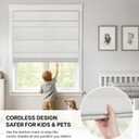 LazBlinds No Drill Roman Shades for Windows, Cordless Blackout Window Shades with UV Protection, Polyester Fabric for Bedroom & Living Room, 33" W x 64" H, Natural