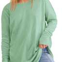 Women's Plus Size Long Sleeve Tunic Top Crew Neck Summer Oversized Fit Basic T Shirts Blouse (XX-Large Plus)