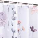 QiyI Watercolor Floral Shower Curtain with Hooks, 72 x 72, Dusky Purple, 72L x 72W inches