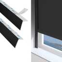 PVC Light Gap Blockers 79in Blackout Light Blockers Side Tracks for Window Shades and Blinds Light Blocking Strips for Home Bedroom Nursery (Black, 79", 2 Pcs)