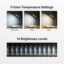 RAOYI LED Desk Lamp, 5W USB Clip on Light Eye-Caring Reading Clamp Table Lamp with 48 LEDs Flexible Neck, 3 Color Modes and 14 Brightness Levels for Office Bedroom Study (White)