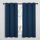 NICETOWN Bedroom Curtain Panels Blackout Draperies, Thermal Insulated Solid Grommet Blackout Curtains/Drapes (1 Pair, 34 by 63 inches, Moroccan Blue)