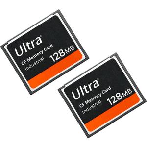 CF Card High Speed Ultra 128MB CF Memory Card Industrial Grade for DSLR Camera Card 128MB (2PACK) Designed for Photographers