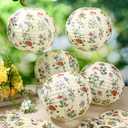 Honoson 12 Pcs Wildflower Paper Lanterns Spring Floral Wildflower Party Decorations Hanging 10 Inch Chinese Lanterns for Wedding Bridal Shower Baby Shower Tea Party Decorations