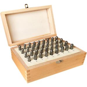 Letter and Number Stamp Set 36pcs 40Cr Alloy Steel Metal Stamp Number & Letter Punch Set in a Wooden case (4mm 5/32 Inch)