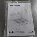 Rolanstar Bed Frame Full Size with Charging Station and LED Lights, Upholstered Storage Headboard with Drawers, Heavy Duty Metal Slats, No Box Spring Needed, Noise Free, Easy Assembly, Dark Grey