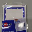 Avery Customizable Name Tags, 2-1/3" x 3-3/8", White with Blue Border, 100 Removable Name Badges (05144)