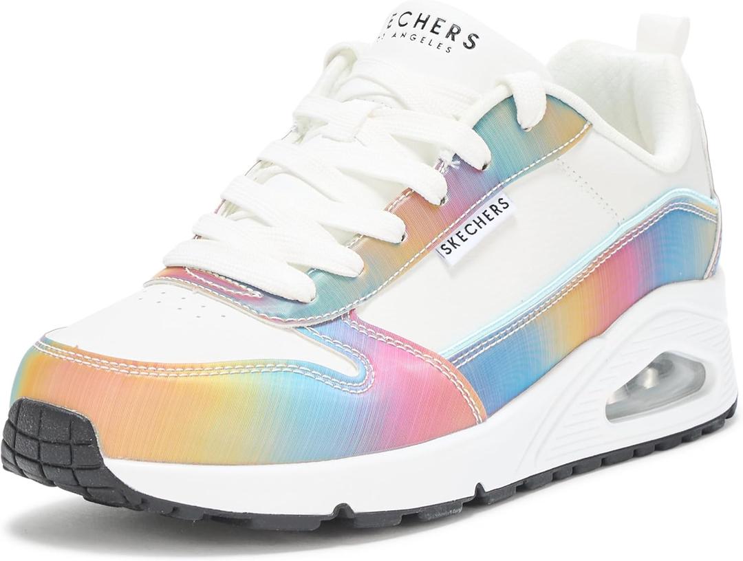 Skechers Women's Uno-Opalescent Sneaker (11, White/Multi)
