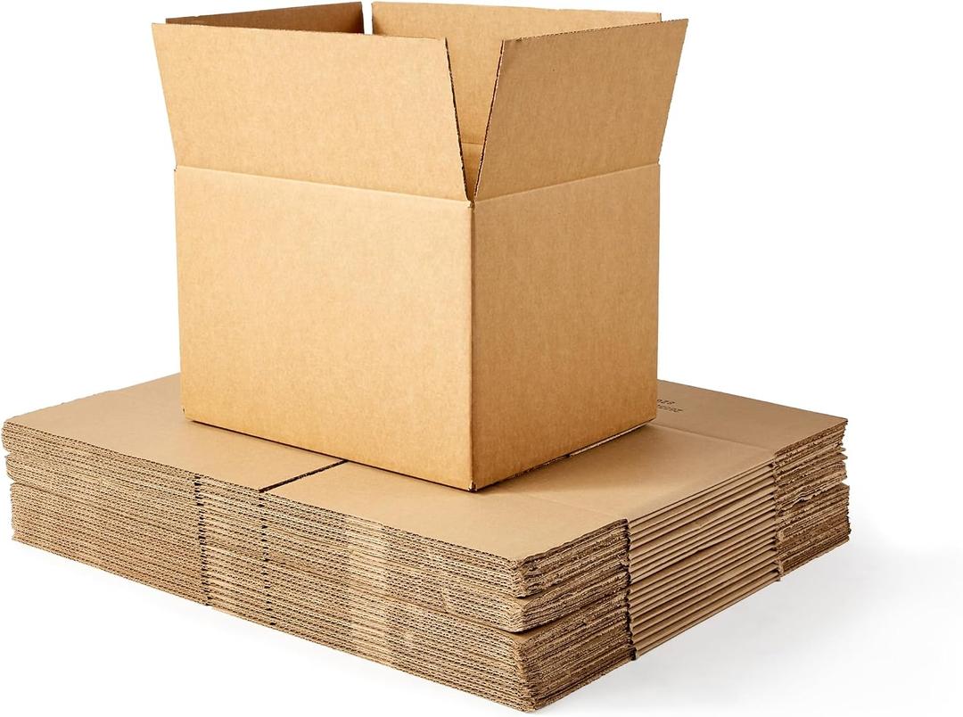 Amazon Basics Cardboard Moving Boxes for Packing and Shipping, Medium Size, 18" x 14" x 12", Brown, 20-Pack