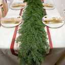 Palonu 1Pcs 6Ft Christmas Cedar Garland, Artificial Realistic Greenery Faux Garlands Touch Like Real Cypress Pine Xmas Dcor, Fireplace Mantle Table Stairs Porch Indoor Outdoor Holiday Decoration