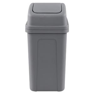 Idotry Plastic Swing Top Trash Can, Small Garbage Bin with Swing Lid, 1.8 Gallon, Gray