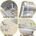 Stainless Steel Cat Litter Box, 15.7"11.8"4" Metal Litter Pan, Small Litter Box for Little Cats Kittens, Easy Cleaning