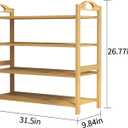 UDEAR Bamboo Shoe Rack 4-Tier Shoe Storage Organizer Entryway Shoe Shelf