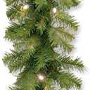 National Tree Company Pre-Lit Artificial Christmas Garland, Green, Norwood Fir, White Lights, Battery Operated, Christmas Collection, 9 Feet