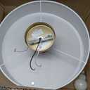 Globe Electric 2-Light Flush Mount Ceiling Light, Matte Brass Finish, White Linen Shade, E26 Base, Dimmable, Minimalist Home Lighting, 60998