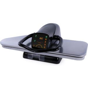 34" Large Steam Iron Press with LED Touch Screen, 1800W Steam Press with 5 Fabric Settings Language Conversion and Voice Prompts, Iron Press with Spray Bottle and Press Pad for Home Business