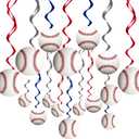 42 Pcs Baseball Hanging Swirls Decorations Baseball Birthday Banners Party Streamers Wall Ceiling Hanging Spirals Baseball Party Decorations Supplies