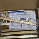 Ravinte 10 Pack Brass 5 Inch Hole Center Champagne Gold Handles Square Cabinet Hardware Stainless Steel Pulls for Kitchen Cupboard Drawers 7-3/8 Inch Overall Length