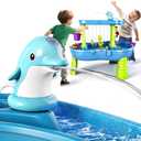 Wireless Water Table Pump, Ultra Quiet Water Pump for Water Table, Outdoor Water Game Toys for Kids, Splash Pond Water Table Accessories, Rechargeable