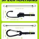 8-Pack Bungee Cords with Hooks & Carabiners - 24 Inch Bungee Rope (4 Hooks + 4 Carabiner Clips) - Heavy Duty Elastic Stretch Cords for Kayaking, Camping, Truck, Tarp, Gear Tie Down - Black