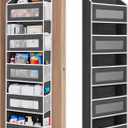 JARLINK Over the Door Organizer Storage, 5 Shelf Hanging Organizer with 5 Large Capacity Pockets, Anti Tilt 44 lb Load Behind Door Storage for Bedroom, Bathroom, Pantry, Nursery, (Black)