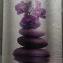 ZXHYWYM Zen Wall Art Stones Picture Orchid Canvas Painting Purple Zen Water Prints Spa Bathroom Decor Meditation Yoga Room Office Home Framed (24" x 36")