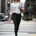 Hybrid & Company Womens Hyper Ultra Stretch Comfy Skinny Leg Work Casual Pants (Black, M)