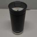 Huron Vacuum-Insulated Stainless Steel Travel Mug, 16oz Licorice - Leak-Proof Lid for Hot/Cold Beverages, Fits Most Cup Holders and Brewers