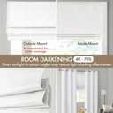 Madison Park Galen Cordless Fabric Privacy Single Panel Darkening, Energy Efficient Roman Shade, Window Curtain, 39"W x 64"H, Basketweave Sheen White