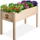 Raised Garden Bed with Legs 48x24x30 - Natural Cedar Wood Elevated Planter Box with Bed Liner for Flowers, Veggies, Herbs - 200lb Capacity