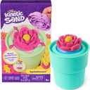 Kinetic Sand, SquishBlossom Blooming Flower with 8oz Neon Yellow & Pink Play Sand, Pot & Molds, Gifts for Mom & Kids, Arts and Crafts Sensory Toys