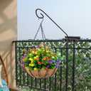 HOMIEE 2 Pack Heavy Duty Deck Hook, Metal Fence Deck Hook Rail Holds for Hanging Bird Feeders, Planters, Suet Baskets, Lanterns, Wind Chimes (A)