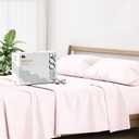 Mayfair Linen 500 Thread Count California King Cotton Sheets - 4 PC Cal King Size Bed Sheet Set Cotton (Blush), Cooling, Sateen Weave 16" Deep Pocket Bedsheet for Hot Sleepers (Fits 18" Mattress)