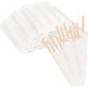 ANTETOK 100Pcs Wooden Coffee Stirrers Paper Wrapped 4.3Inch,Individually Wrapped Disposable Coffee Stir Sticks for Coffee,Tea,Cocktail and Hot Chocolate