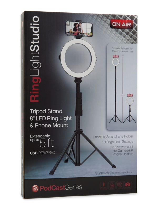 8" Ring Light Studio Pro Light, Tripod & Phone Mount Set
