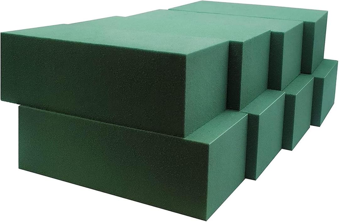 FLOFARE Pack of 8, Dry and Wet Floral Foam Blocks for Fresh and Artificial Flowers, Each (7.8 L x 3.5 W x 2.4 H), for Wedding, Birthdays, Home, Office and Garden Decorations