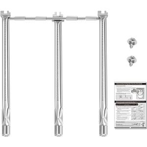 Uniflasy 69787 Grill Burner Tubes for Weber Spirit and GS4 Spirit II 300 Series, Spirit E310 E320 S310 S320 E330 S330 304 Stainless Steel Gas Grills, 18 Inch Grill Burner for Weber Spirit Grill Parts