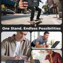 Designed for iPhone 17 Case with 360 Magnetic Stand, Carbon Fiber Phone Case [Compatible with Magsafe] [15FT Military Protection] with Stand Ring 6.3'', Black