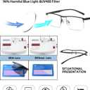 K.LAVER Progressive Photochromice Reading Glasses For Men Women,Multifocal Transition Computer Glasses Anti UV/Blue Light