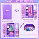 65Pcs Doll Clothes and Accessories with Doll Closet for 11.5 Inch Doll Dress up Set with 1 Doll Fashion Dresses Outfits Tops and Pants Shoe Rack Bags Gift Toy for Girls 4 5 6 7 8 9 10 Years