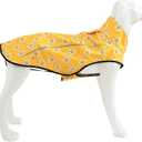 Mile High Life Dog Raincoat, Adjustable Waterproof Reflective Rain Jacket for Small Medium Large Dogs, Lightweight Breathable Pet Rain Coat with Leash Hole(Yellow Sun,L Chest 32-40")