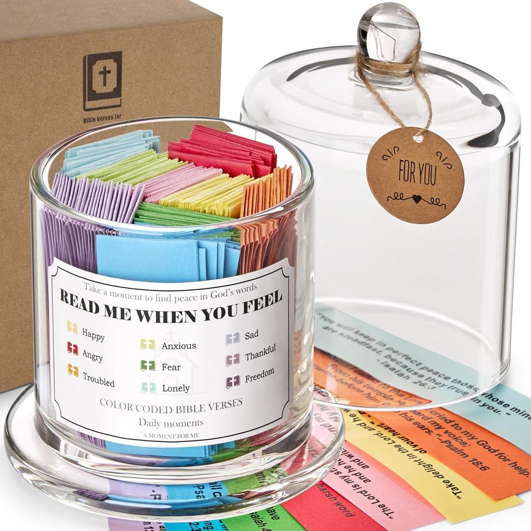 Bible Verse Jar, Upgraded 200 Scripture Bible Verses, Inspirational Christian Gifts for Women, Great Gift for Mom, Birthday, Valentines Day & Religious Graduation Gifts for Her