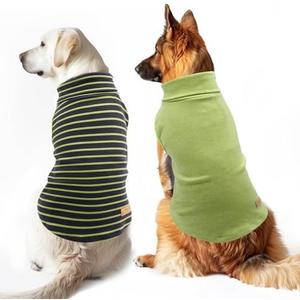 KYEESE 2Pack Dog Sweater Stretchy Large Pets Sweater Turtleneck Dogs Clothes Warm Pet Coats Soft Dog Sweaters for Medium Dogs Boy Pullover Pet Sweatshirt, 2XL