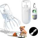 New Pooper Scooper - Portable Dog Poop Scooper for Dog Walker Waste, Dog Scooper Pooper Picker for Small Medium Large Dogs Pup Poop Scoop with LED Flashlight & 15pcs Pet Waste Bag