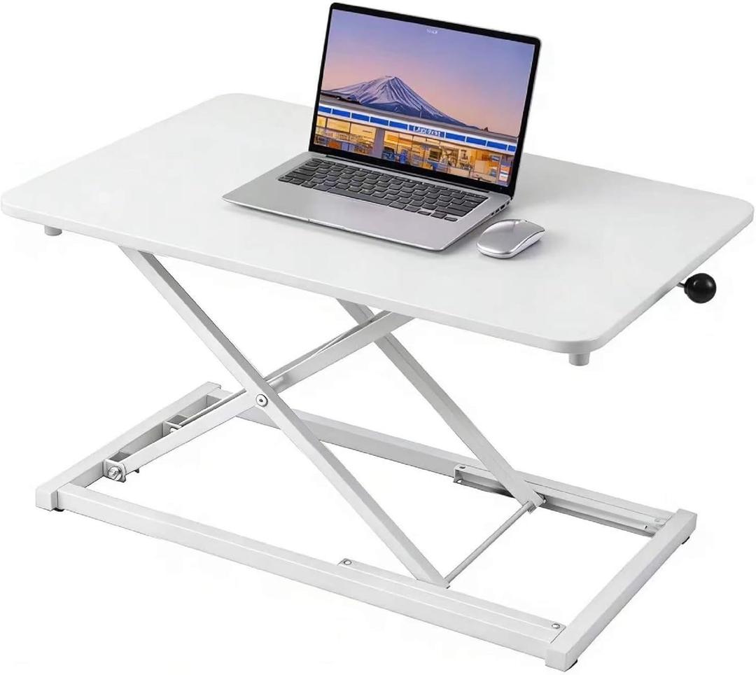 Raathionty Standing Desk Converter Adjustable Height,Keyboard Riser for Stand Up Desk Riser,Computer Keyboard Stand for Desktop,Ergonomic Sit Stand Computer Workstations White Size 23.6 Inch