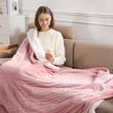 Heating Blanket Heated Throw Blanket 50''X60'' - Electric Throw Pink Ultra Warm Fluffy Electric Blanket for Recliner with 5 Heating Setting & 4 Hour Auto Off, ETL Certified & Overheat Protection